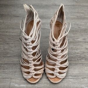 Thakoon Nude Knotted Strappy High-Heel Sandals